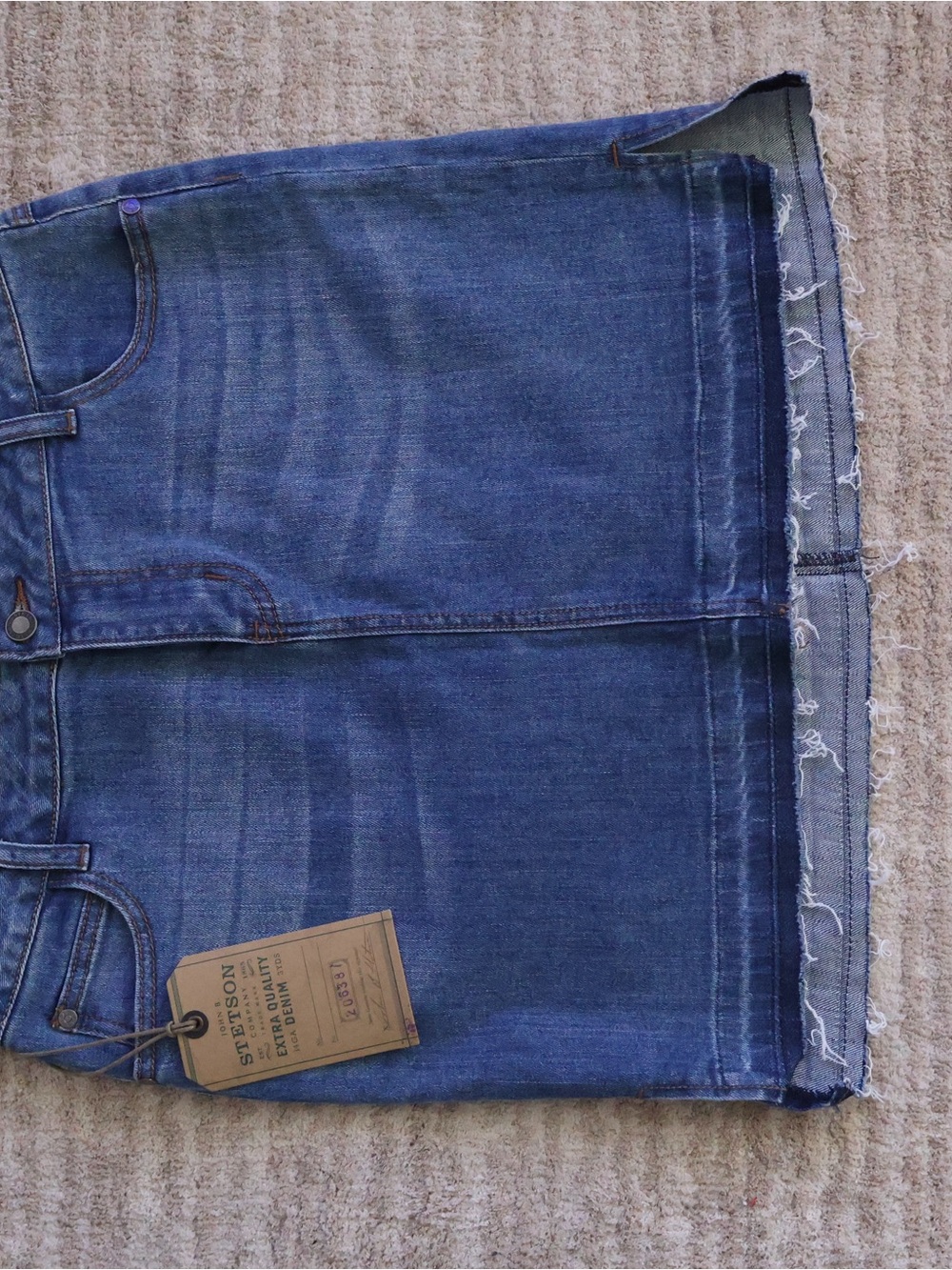 High-Rise Blue Denim A-Line Skirt - Women - Picture 2 of 7